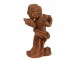 Dekorativní rezavá figurka andílek s harfou - 6*6*14 cm