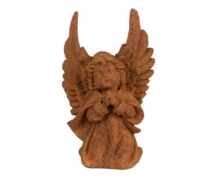 Dekorativní rezavá figurka anděl modlící - 13*8*19 cm