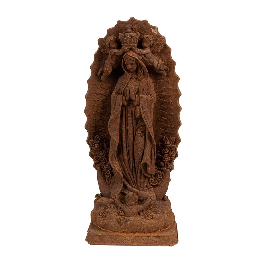 Levně Dekorativní rezavá figurka panenka Marie - 13*9*31 cm 6PR4060