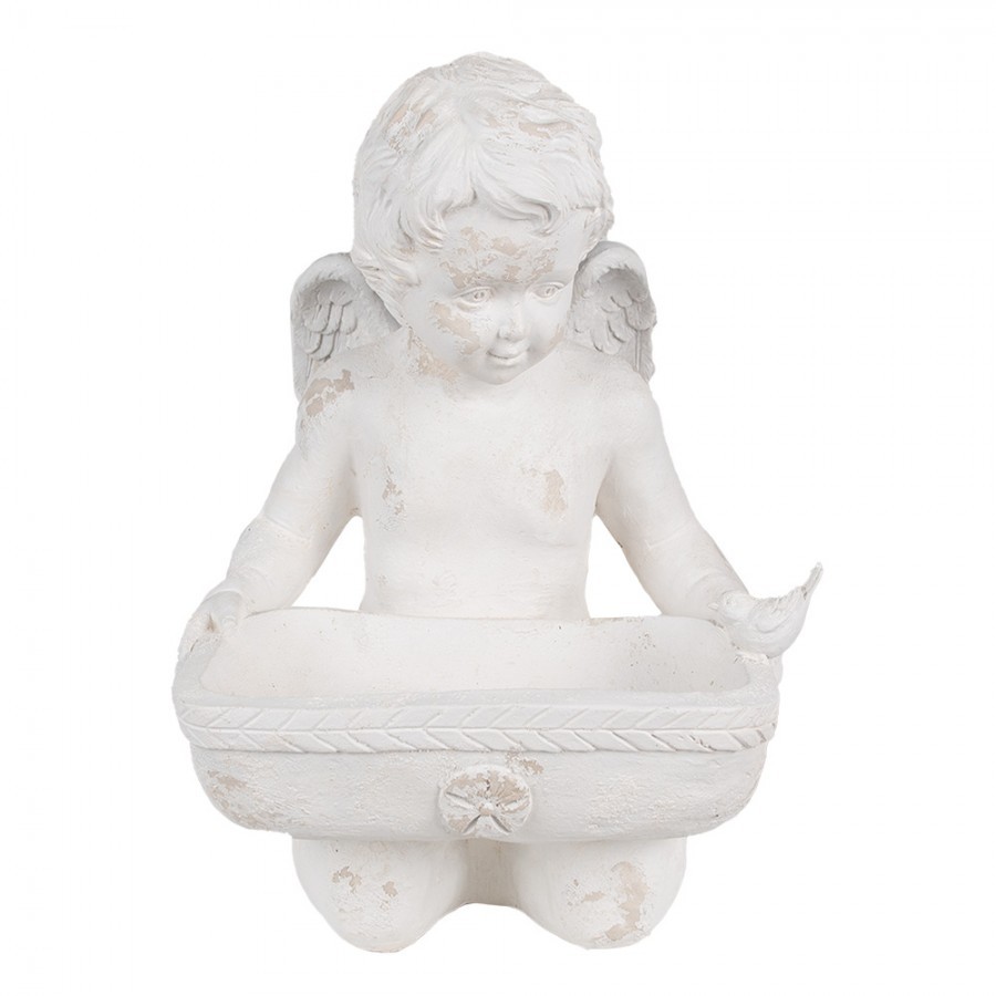 Dekorativní socha Anděl s miskou v ruce - 36*39*51 cm Clayre & Eef
