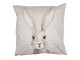 Béžový povlak na polštář s hlavou králíka a květy - 45*45cm