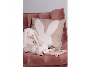 Béžový povlak na polštář s hlavou králíčka - 45*45cm