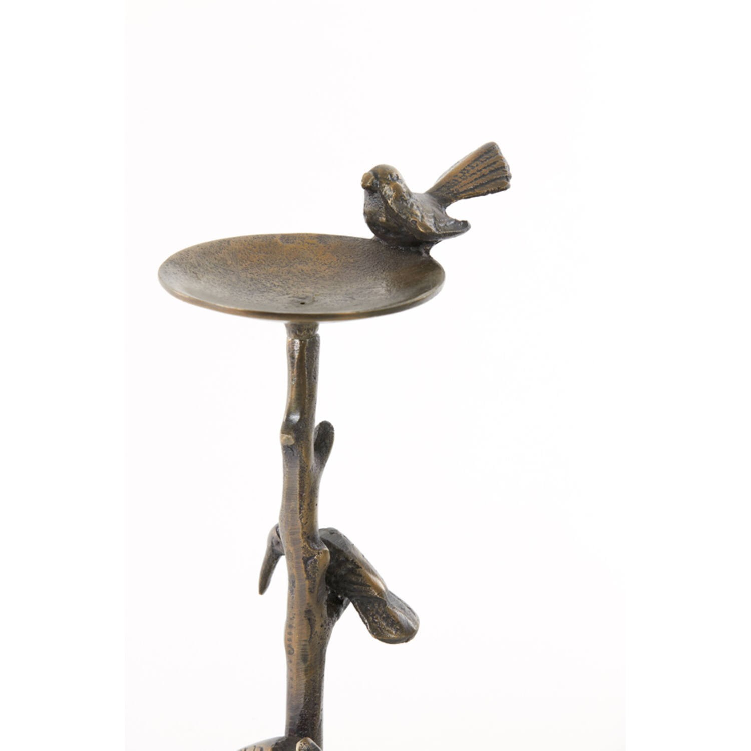 Bronzový antik kovový svícen s ptáčky Bird antique - 17*11*34 cm