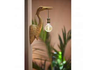 Zlatá antik nástěnná lampa jeřáb Crane - 30*16*48 cm / E27