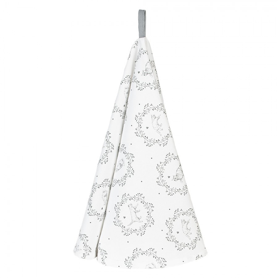 Kuchyňská bavlněná utěrka s kočičkami Lovely Grey Cats - Ø 80 cm