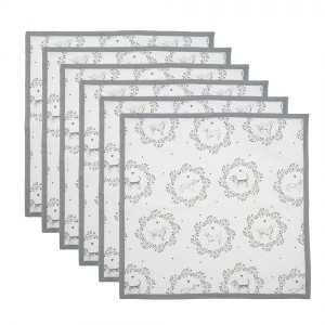 6ks textilní ubrousek s pejsky Lovely Grey Dogs - 40*40 cm 