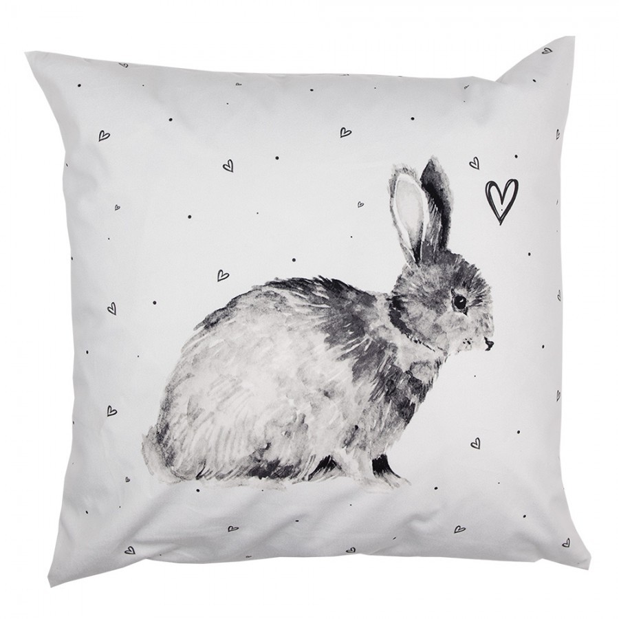 Povlak na polštář s králíčkem a srdíčky Bunnies in Love - 45*45 cm Clayre & Eef