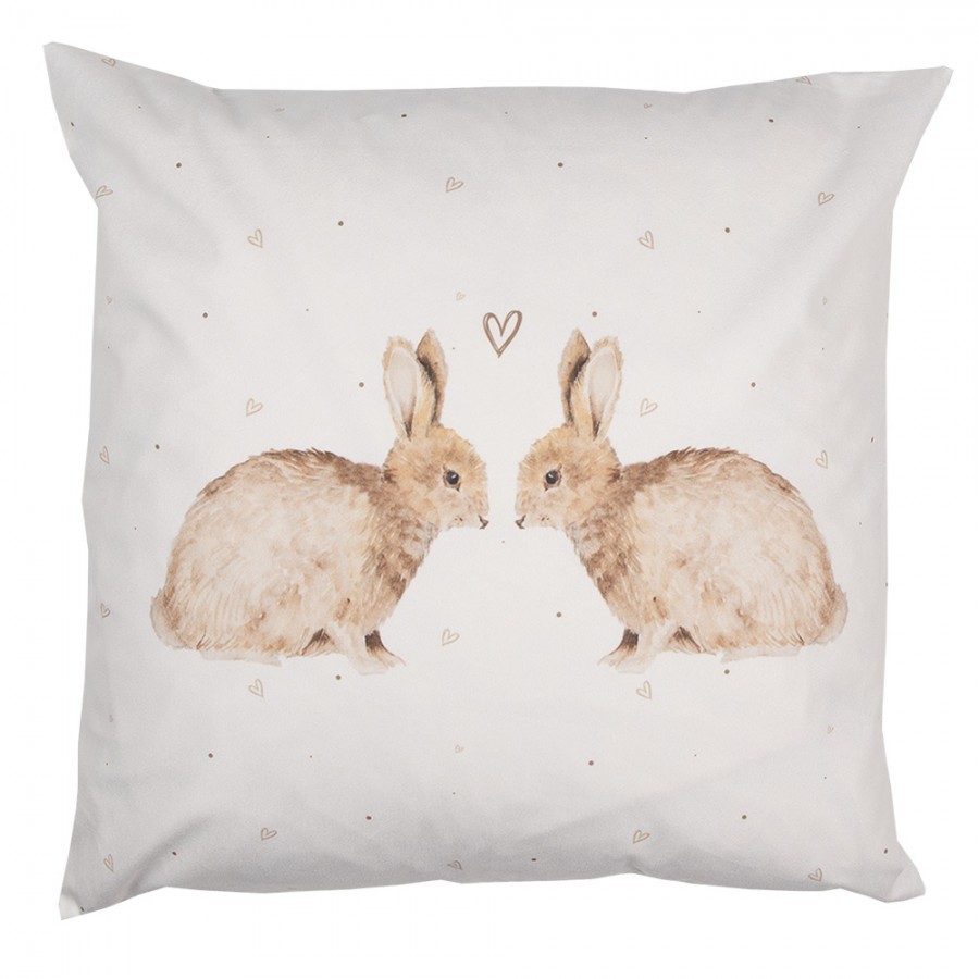 Povlak na polštář s motivem králíčků a srdíček Bunnies in Love - 45*45 cm BSLC22