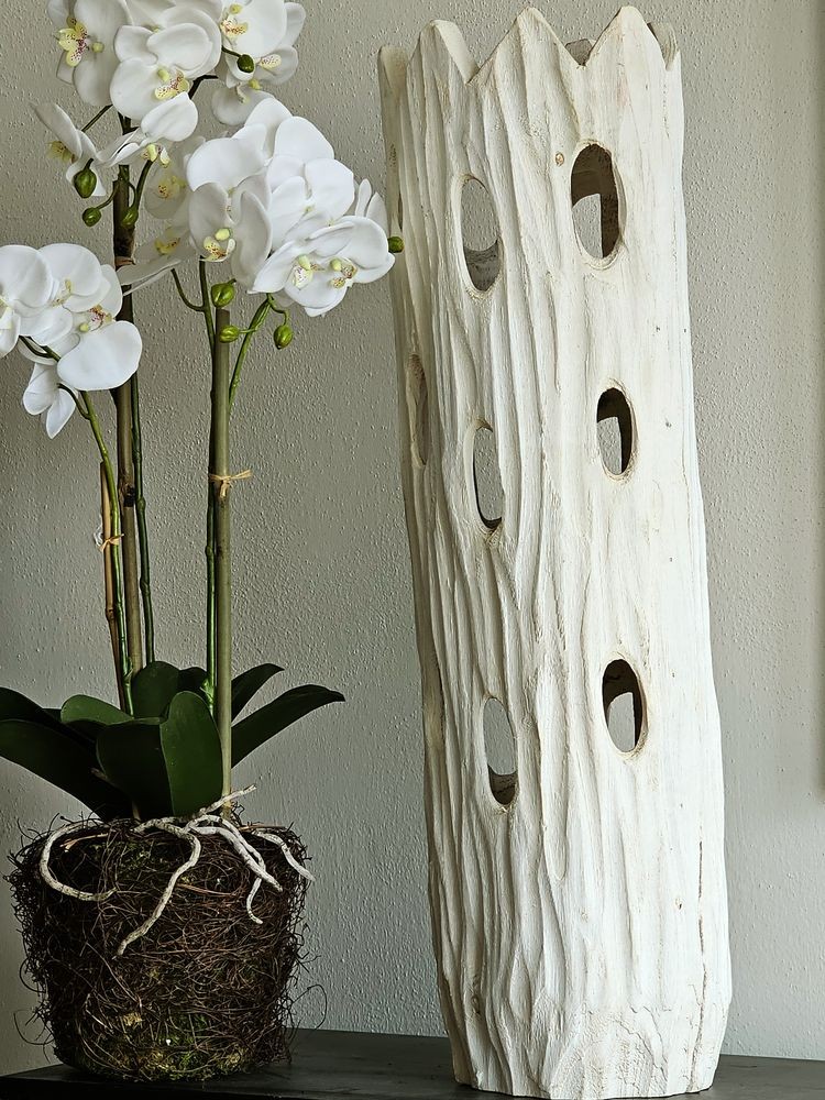 Stolní dřevěná lampa Paulownia Holes 1 - Ø 18 * 69cm
