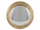 Zlaté kulaté nástěnné vypouklé zrcadlo s listy – Ø 26*2/ Ø 19 cm