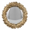 Zlaté kulaté nástěnné vypouklé zrcadlo s listy Baroq – 19*2*19cm Barva: Zlatá antikMateriál: Polyresin / skloHmotnost: 0,26 kg