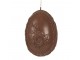 Hnědá dekorace závěsné čoko vajíčko s králíčkem - 8*7*11 cm