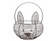 Hnědý drátěný dekorační košík králík Bunny - Ø 20*12 cm 