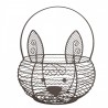 Hnědý drátěný dekorační košík králík Bunny - Ø 20*12 cm Barva: Hnědá antikMateriál: kovHmotnost: 0,32 kg