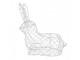 Bílý drátěný dekorační košík králík Bunny L - 28*15*30 cm