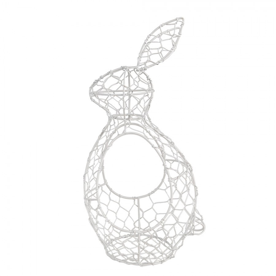 Bílý drátěný dekorační košík králík Bunny - 16*12*33 cm Clayre & Eef