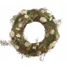Velikonoční dekorativní věnec s vajíčky a sušenými květy - Ø 35*8 cm Barva : hnědáMateriál: PE, ratan, polyfoam, sušená tráva