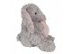 Šedý plyšový králíček s růžovým srdíčkem - 14*15*20 cm