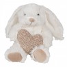 Béžový plyšový králíček s pleteným srdíčkem - 11*14*14 cm Barva: BéžováMateriál: PolyesterHmotnost: 0,08 kg