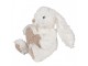 Béžový plyšový králíček s pleteným srdíčkem - 11*14*14 cm