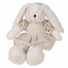Béžový plyšový králíček v srdíčkových šatičkách - 23*26*21 cm Barva: BéžováMateriál: PolyesterHmotnost: 0,16 kg