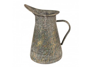 Šedý antik plechový dekorační džbánek - 21*15*25 cm