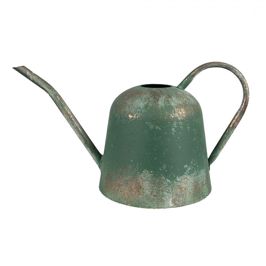 Zelená antik plechová dekorační konev - 41*20*23 cm