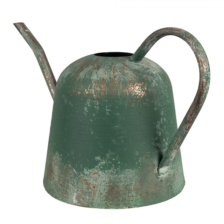 Zelená antik plechová dekorační konev - 41*20*23 cm