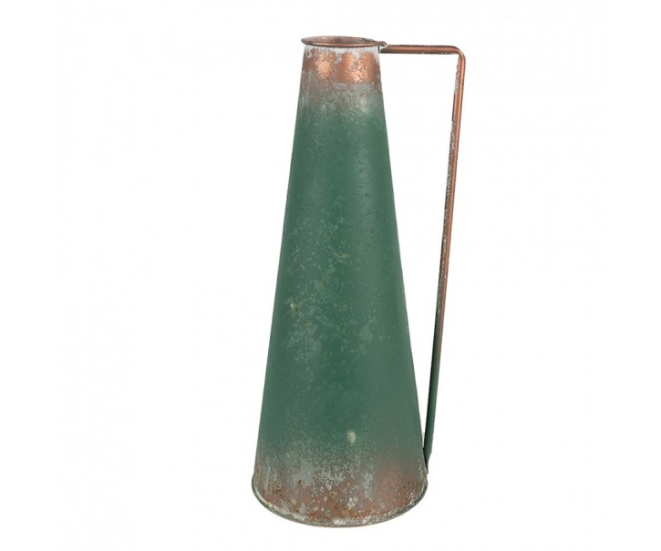 Zelený antik plechový dekorační džbán / konev - 14*12*31 cm