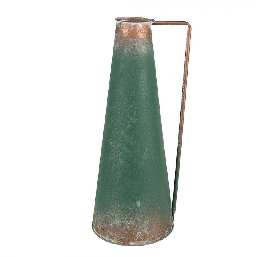 Zelený antik plechový dekorační džbán / konev - 14*12*31 cm Clayre & Eef