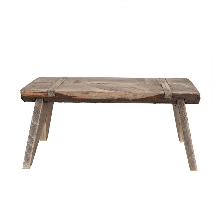 Hnědý antik dřevěný stolek na květiny - 44*18*20 cm 6H2314