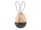 Černo-hnědá dřevěná dekorativní figurka vejce králík - Ø 6*14 cm 