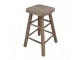 Hnědá antik dřevěná stolička na květiny - 33*33*49 cm