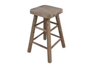 Hnědá antik dřevěná stolička na květiny - 33*33*49 cm