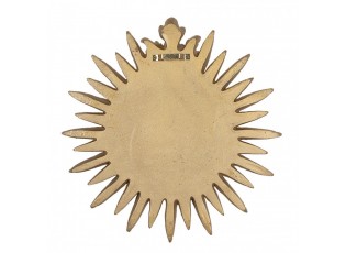 Zlatá antik nástěnná dekorace nejsvětější srdce Ježíšovo - Ø 25*3 cm 