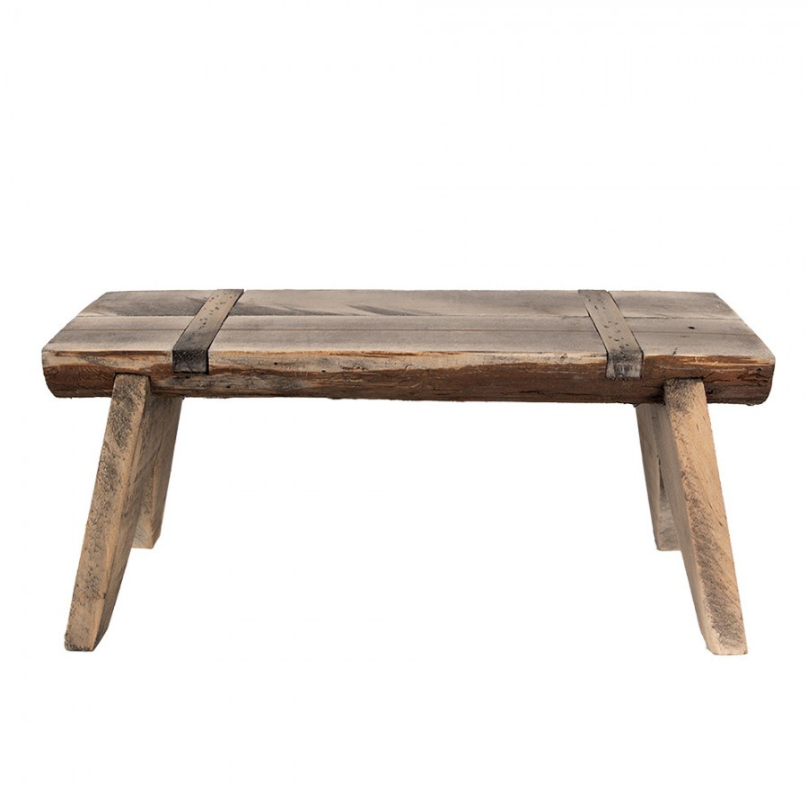 Hnědý antik dřevěný stolek na květiny - 38*17*17 cm 6H2313