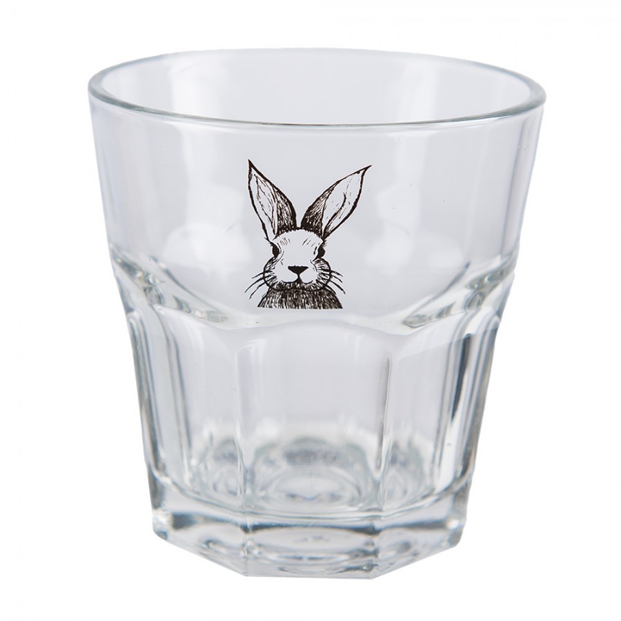 Sklenička na vodu s králíčkem Rabbit Cartoon - Ø 8*8 cm / 200 ml RAEGL0003