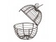 Hnědý drátěný dekorativní košík ve tvaru jablka - Ø 11*14 cm 