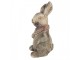 Šedohnědá dekorativní figurka králík s košíčkem - 22*19*41 cm