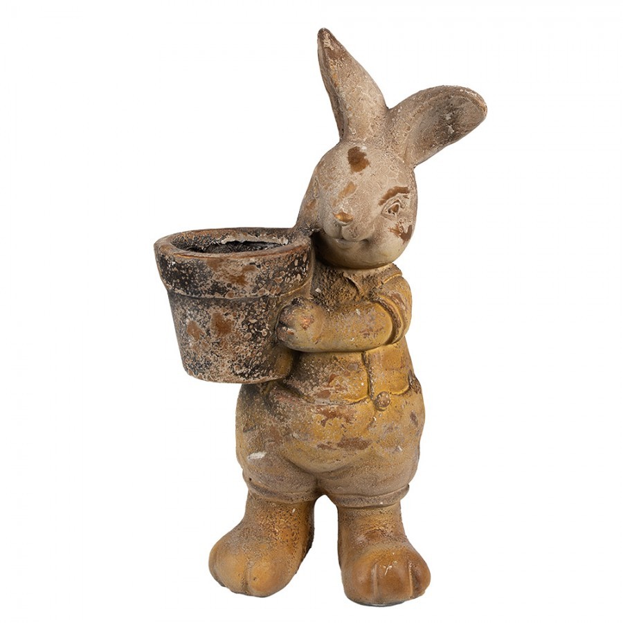 Dekorace socha králík s květináčkem - 23*18*41 cm