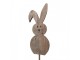 Hnědá antik dřevěná dekorace králík zápich - 15*1*100 cm