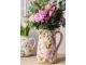 Béžový keramický dekorační džbán s květy Lovely Flowers - 20*14*23 cm