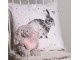 Šedý plyšový králíček s růžovým srdíčkem - 14*15*20 cm