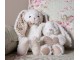 Béžový plyšový králíček s pleteným srdíčkem - 11*14*14 cm