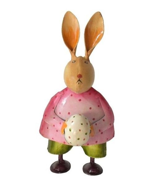 Kovový králík s vajíčkem - 9*8*17 cm 236796