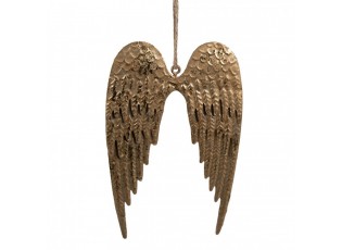Zlatá antik dekorativní závěsná křídla S - 14*9 cm