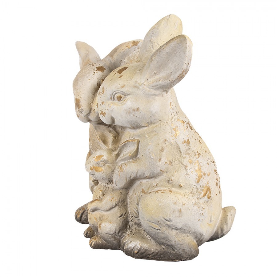 Béžovo-hnědá dekorativní figurka králíčci rodinka - 26*18*33 cm