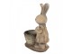 Béžová antik dekorace králičice s květináčkem - 38*22*49 cm