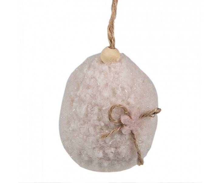 Béžové závěsné velikonoční plstěné vajíčko Magiccal - Ø 5*7 cm