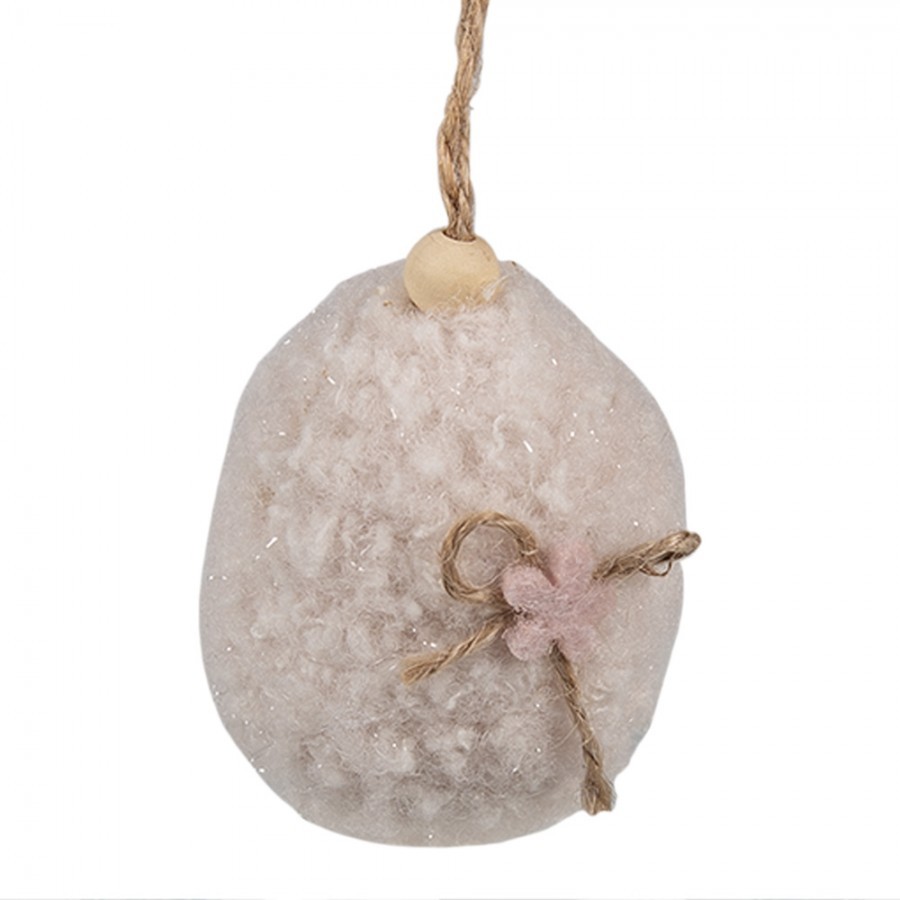 Béžové závěsné velikonoční plstěné vajíčko Magiccal - Ø 5*7 cm